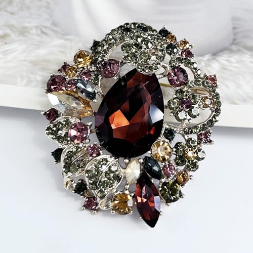 Image of SELOVO Leaf Flower Vine Brooch Pendant Pin for Women Jewelry Scarf Accessory