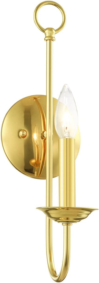 One-Day Sale: Up to 40% Off Livex Lighting 42681-02 1 Light Polished Brass Wall Sconce