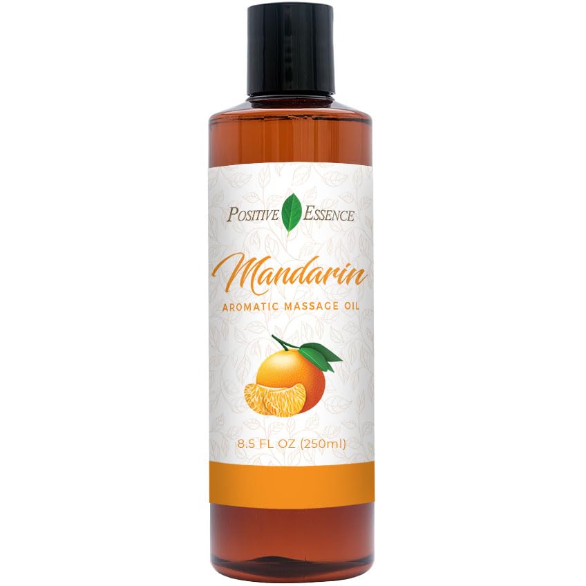 Mandarin Massage Oil for Massage Therapy, Body Oil Made with Pure Mandarin Essential Oil for Skin, Jojoba Oil, Sweet Almond Oil, Vitamin E, Relaxing