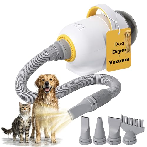 2-in-1 Pet Dryer & Vacuum with Nozzles