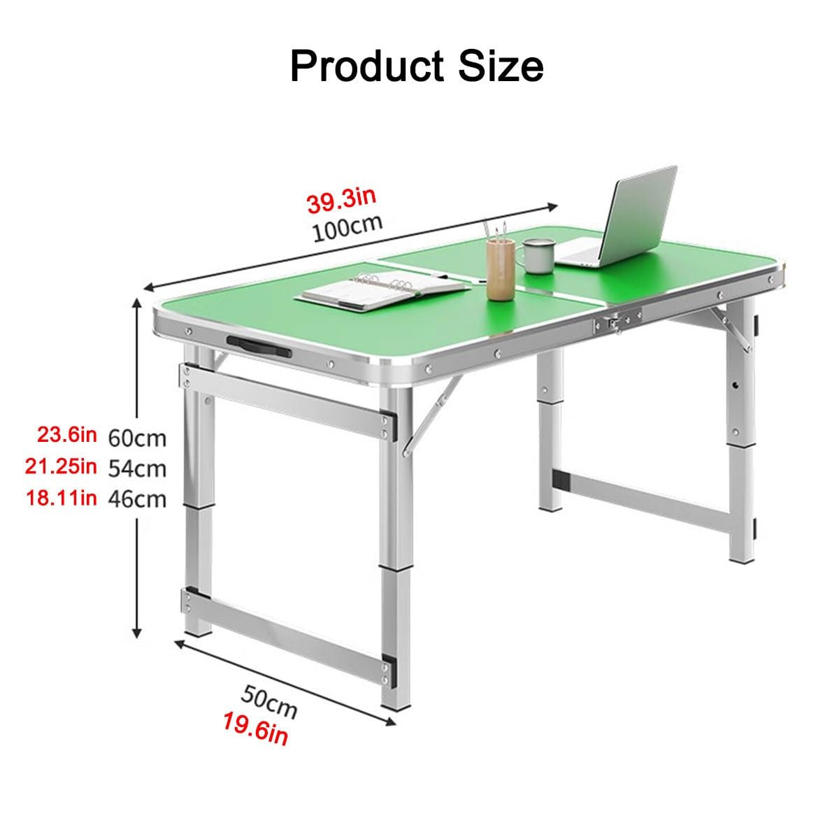 LEIYTFE Tavolo Pieghevole Tavoli da Campeggio in Alluminio Regolabili in Altezza,Tavolino per Bancarelle Tavolo da Picnic Portatile per Prati E Spiagge(Blauw,100cm)