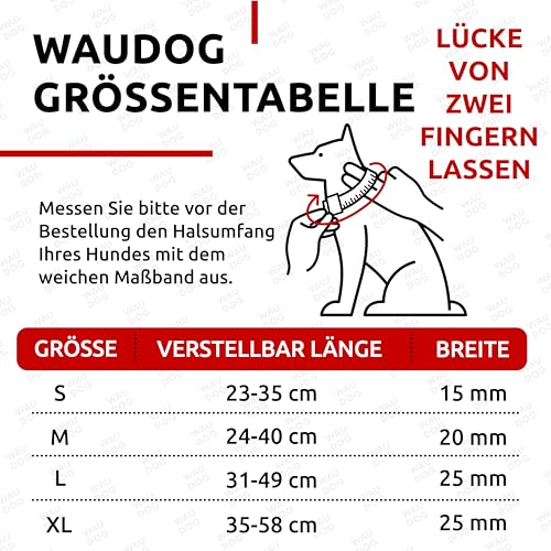 WAUDOG Nylon Halsband für Große, Mittelgroße und Kleine Hunde - Verstellbar mit Digitaler Hundemarke
