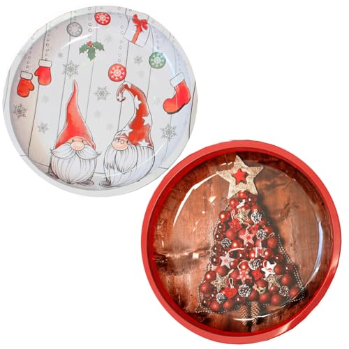 Sternfabrik 2er SET Gebäck & Deko Teller 26cm Ø Höhe: 3cm Metall...