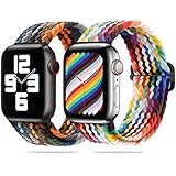 【MATERIAL DE ALTA CALIDAD】La pulsera de reemplazo iWatch está hecha de un material de nailon suave y elástico y tejida con maquinaria de tejido avanzada. Es flexible, cómoda, duradera, transpirable y liviana, y no dañará su piel.
