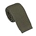 AngelShop Vintage Smart Casual Mens Solid 2" Skinny Knit Tie For Groom Army Green