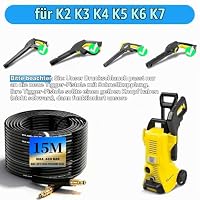 15m Hochdruckschlauch für Kärcher K2 K3 K4 K5 K7, 400 Bar (5800 PSI) mit Quick-Connect-Click-System, praktischer Verlängerungs- und Ersatzschlauch inkl. Aufbewahrungsgurt – Ansicht 5