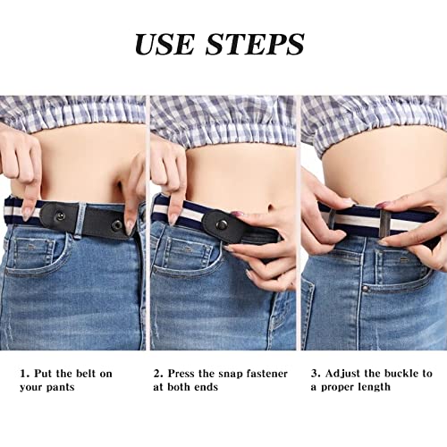 Dclobtop 2 Pack No Buckle Stretch Belts For Men And Women,Adjustable Elastic Invisible Belt For Jeans Pants Dresses Buckle Free Belt Comfortable Unisex Waist Belt Ladies Belts Girls Belts #TOP4
