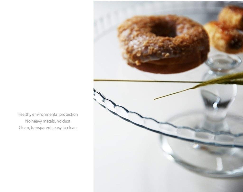 Tapa para el microondas, Molde para Pasteles Grande, Soporte de exhibición de postres de Vidrio Plato de degustación de Pasteles de Boda Servidor de cúpula de Postre de rosquilla 32CM