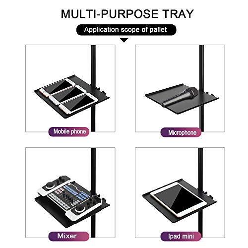 Zby Microphone Stand Tray, Clamp-On Rack Tray,Music Stand For Music Sheet,Clamp Compatible With Most Microphones Stands For Live Streaming,Karaoke, Recording, Size:7.9X8.7In (Stand Not Included) #TOP4