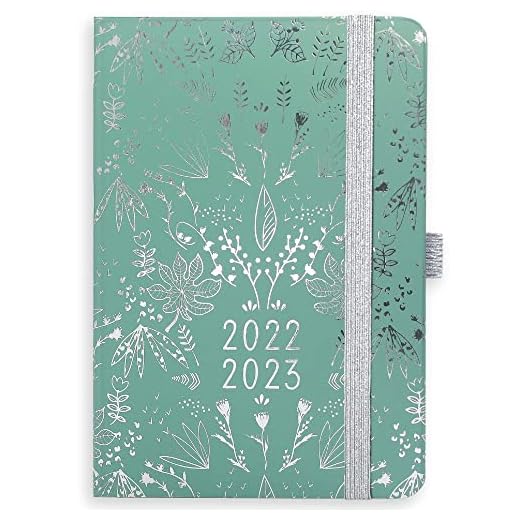 Boxclever Press Enjoy Everyday kalender 2022 2023. Lätt skolkalender 2022 2023 från Aug. 22 – Aug. 23. Fickkalender 2022/2023 med prickade anteckningssidor och mål. (Aqua)