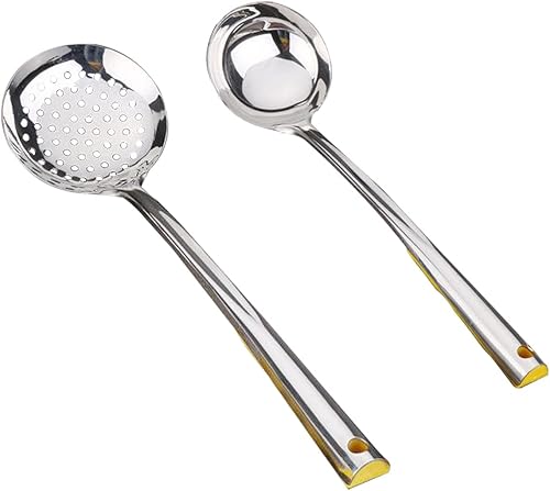 Miniatura 10 de Tenta Kitchen Desnatador del acero inoxidable del diámetro el 12CMcucharón ranurado de la cucharadel colador con la manija a prueba de calor