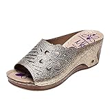 Plateau Sandalen Damen Weiß DamenMode Sommer-Strass Ausschnitt Plattform Keil offene Zehensandalen Schuhe Mit Rollen Damen 38