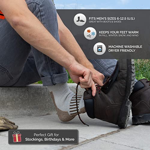 HOT FEET 4 Pack Men's Socks - Active Work Socks and Outdoors Hiking Socks, Cushioned and Thermal Wool Blend, Warm (Green & Brown) - Image 3