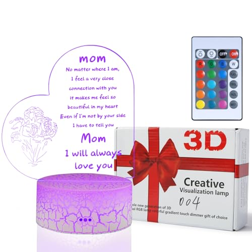 Image of Rarasy Gifts from Daughters and sons to Mothers, Thanksgiving, Birthday Gifts, Mother's Day Gifts to Mothers, 3D Night Lights for Room Decoration