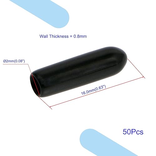Miniatura 10 de Aopin Cubierta de tapa de extremo redondo de goma, protectores de rosca de tornillo de 0.18 pulgadas (0.177 in), tubos flexibles de PVC, protección