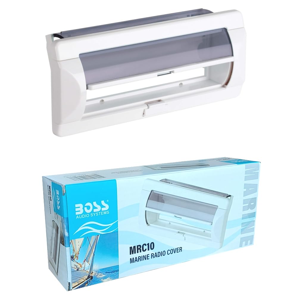 KIT SET PER BOSS AUDIO SYSTEMS MRC10 1 contenitore marino per stereo o autoradio 1 din, impermeabile e resistente all'acqua e al sole, per barca piscina, bianco, 1 pezzo