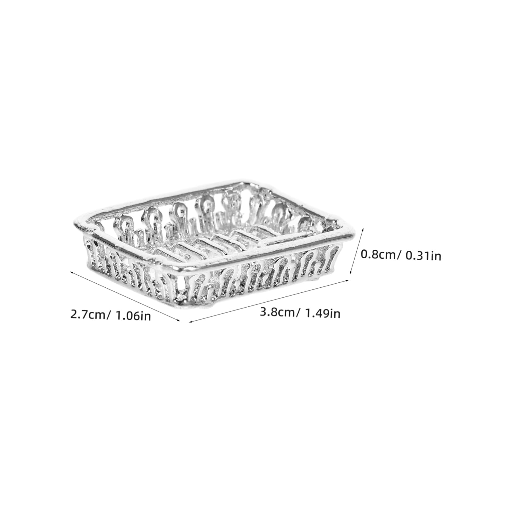 Unomor Dollhouse Model Silver Dish Drainer Miniature Dish Drying Rack Creative DIY Decoration for Home Miniature Kitchen Accessories