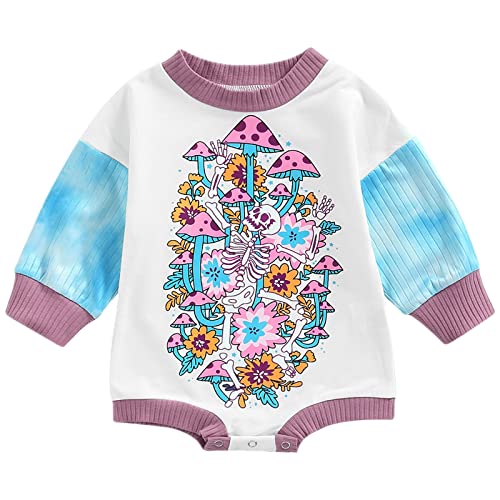 Baby Halloween Clothes Unisex Infant Boy Girl Pumpkin Bat Skull One Piece Romper Bodysuit Jumpsuit Outfit 0-18M (G,0-3 Months) #TOP14