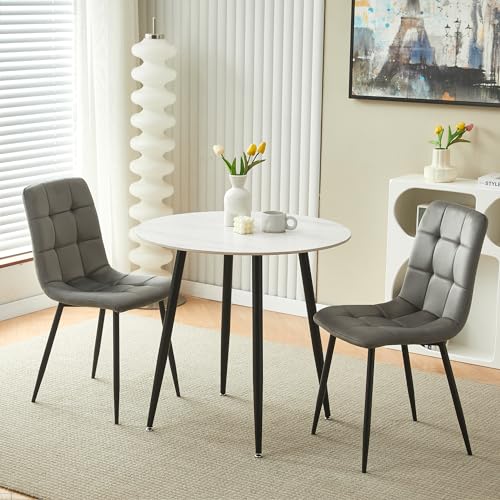 Ensemble table de salle à manger gain de place pour deux personnes gris clair