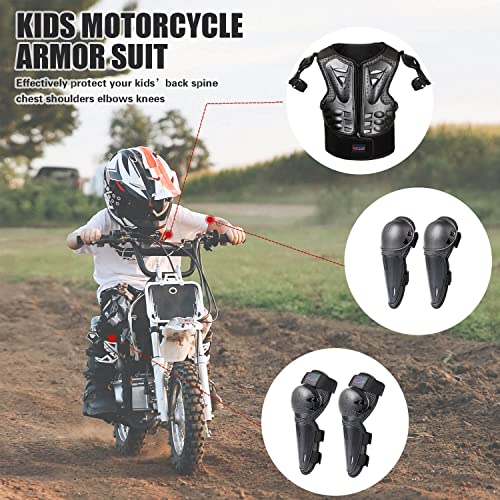 Kanvikam Kids Motorcycle Full Body Armor Suit Dirt Bike Gear,Chest Spine Back Protector With Knee Eblow Pads For Cycling Motocross Skateboard Atv Ski #TOP2