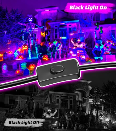 Image of TigQiang 42W 2 Pack Black Light, Glow Party Supplies, Halloween Blacklight