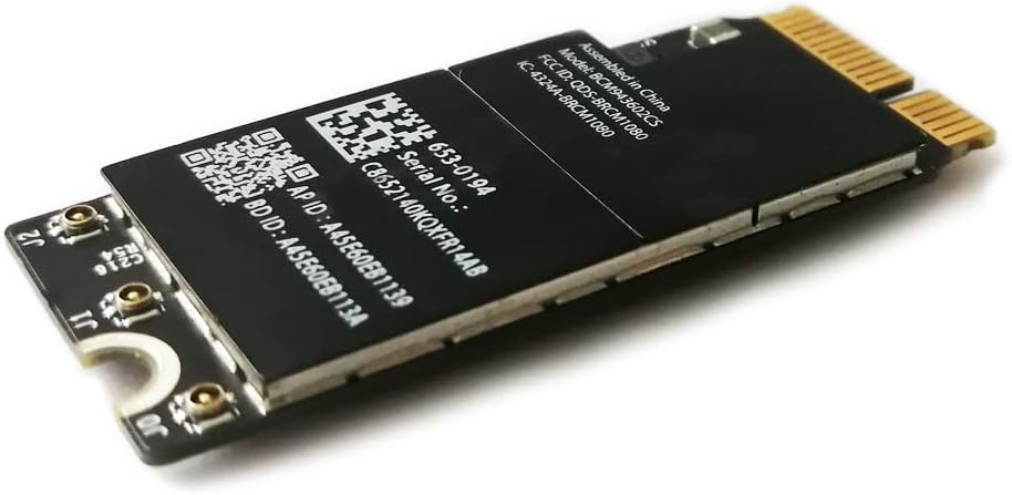 Bluetooth 4.0 Bt Wireless WiFi Airport Card BCM943602CS Replacement for MacBook Pro Retina 13" 15" A1398 A1502 653-0194 802.11AC Network Card (2015 Year)