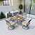 Pamapic 5 Piece Patio Dining Set for 4,Wicker Outdoor Furniture Set for Backyard Garden Deck Poolside with Square Plastic-Wood Table Top,4 Cushions Swivel Rocker Chairs,Removable Cushions(Beige)