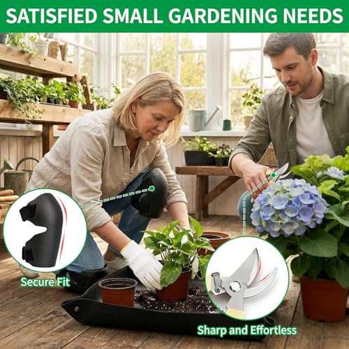 Gardening Tool Set, 10Pc Heavy Duty Garden Kit with Repotting Mat - Image 2