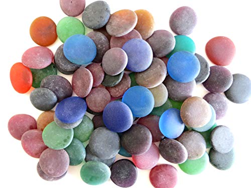 Sea Stones, Frosted Replica Sea Glass, Winter Colors, 50 oz. Jar. Dramatic, Vibrant Large Nuggets. Make Wire Wrapped Jewelry, Mosaics, Decorate Frames and Mirrors. from Lifeforce Glass.