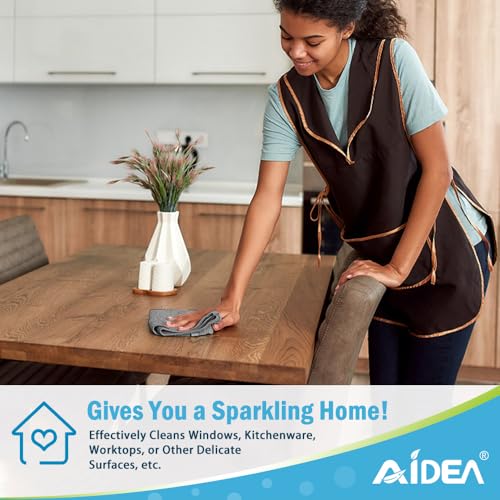Image of AIDEA Microfibre Cleaning Cloth Lint Free Washable Pack of 8 30x30cm Grey | Multifunctional Reusable Cleaning Cloths, Streak Free Washable Cloth Duster for House, Kitchen, Car, Motorbike, Windows