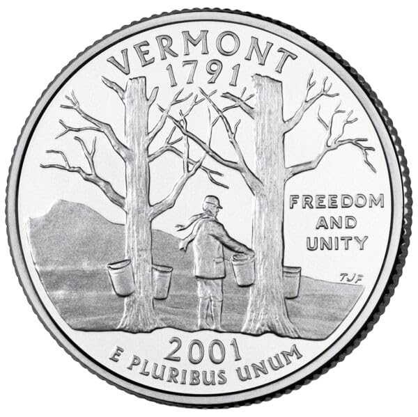 Generic 2001 D Vermont State Quarter BU