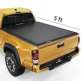 YITAMOTOR Soft Tri-Fold Truck Bed Tonneau Cover Compatible with 2016-2021 Toyota Tacoma(Excl. Trail Edition), Fleetside 5 ft Bed with Deck Rail System