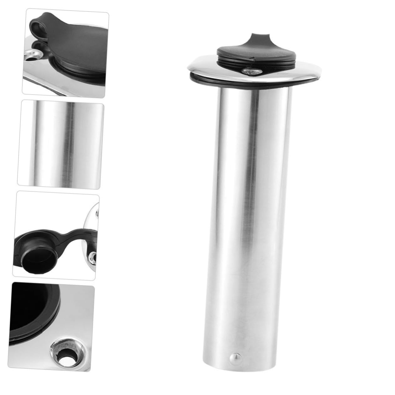 Toyvian Supporto per Canne da Barca in Acciaio Inox Argento | Finitura Specchiata, per Canna da Pesca, Accessorio per Imbarcazione da Pesca, Profilo Moderno