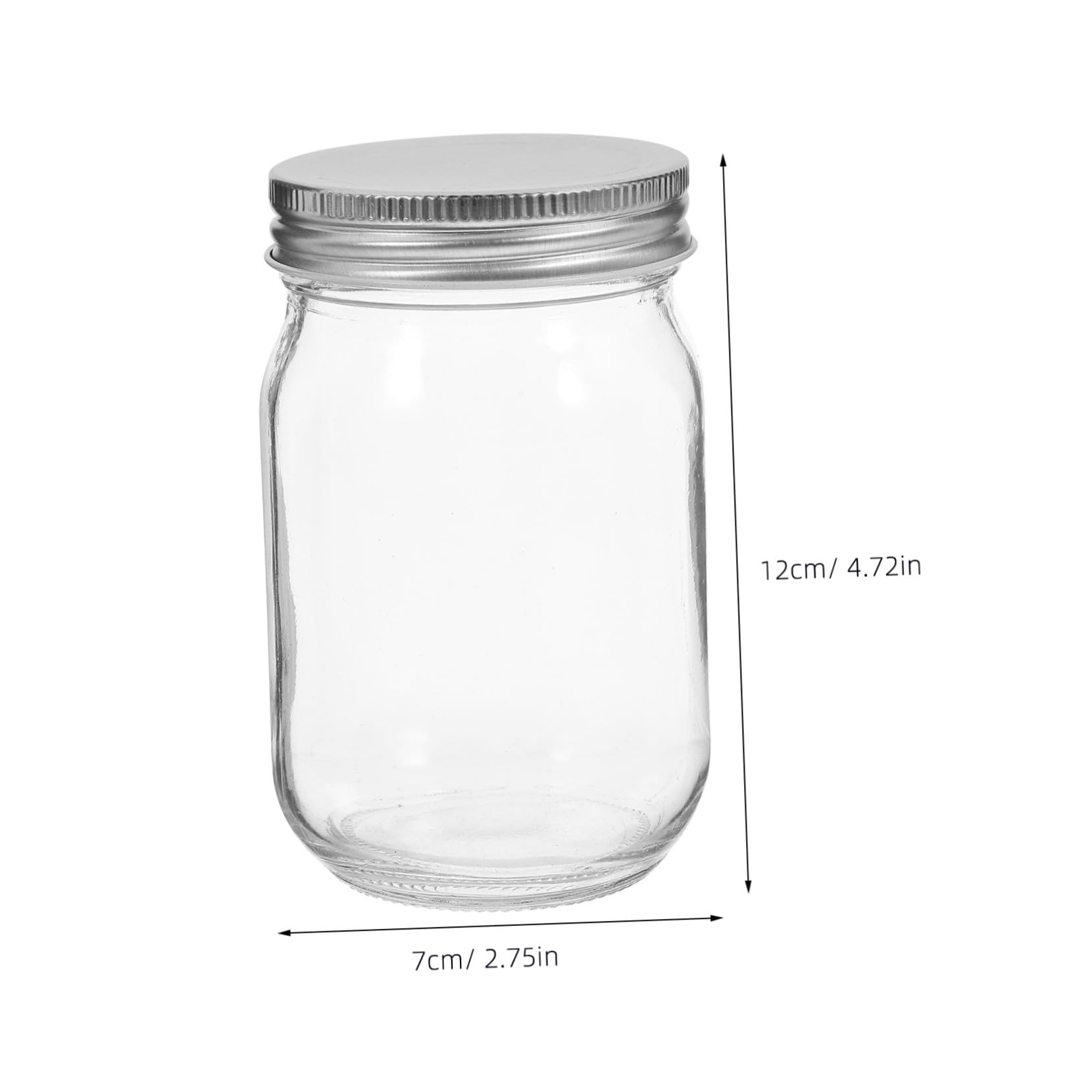 4 Stück Einmachglas mit Deckel 380ml Glas, Breit Geöffnet