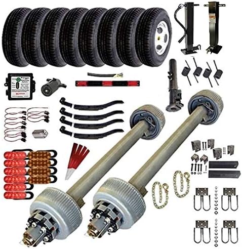 Gooseneck Flatdeck Trailer Parts Kit - 24,000 lb - Tandem Dually Brake Axles - Frame Width 50" - Model 5232 (Deluxe)