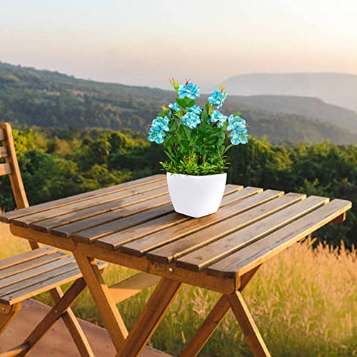 Luxsego Roses Artificial Flowers, Fake Silk Flowers With Pot, Realistic Faux Rose For Home Wedding Office Party Decor, 2023 Gifts For Her Or Birthday, Mothers Day, Anniversary(13.7In, Blue) #TOP2