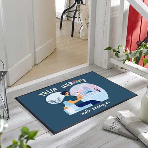 Paillasson bleu 75x50cm True Heroes imprimé graphique haute définition