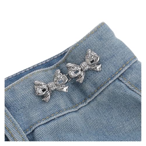 10 piezas de hebillas cintura con lazo, pinzas for pantalones desmontables, botones a presión for jeans, ajustables, sin costura, tensores, accesorios ropa(GRAY)