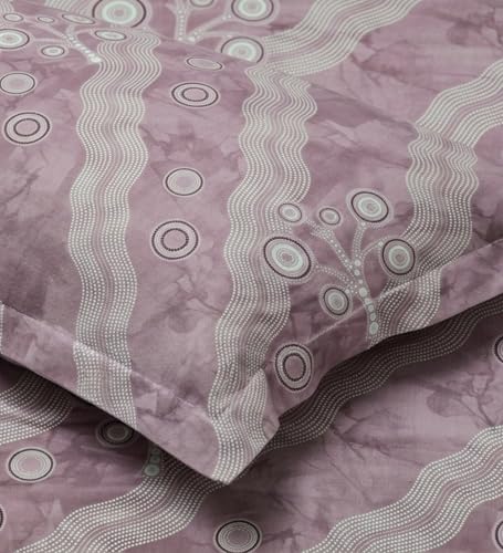 Image of Mafatlal 186 TC Metro Cotton King Size Bedsheet | 108 x 108 Inch|Soft, Breathable & Lightweight | Includes 2 Pillow Covers| Soft Lavender 2