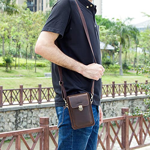 Borsa a tracolla in pelle, in vera pelle da uomo