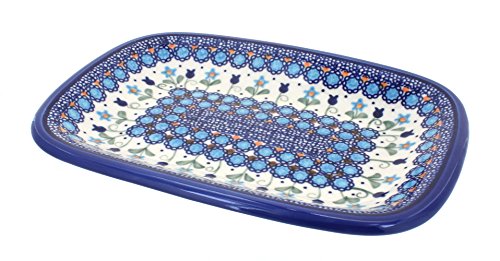 Blue Rose Polish Pottery Savannah Small Rectangular Serving Platter