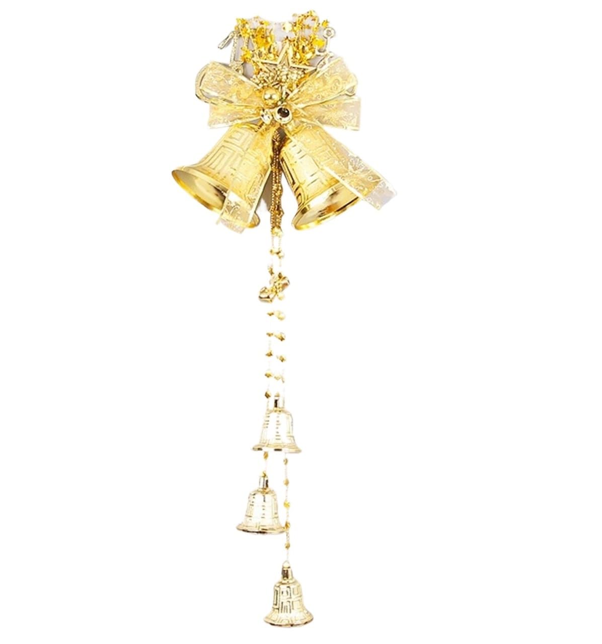 Campane Natalizie Decorazione Campane Da Appendere For Decorazioni Natalizie 2 Pezzi For Albero Di Natale Portafortuna Con Fiocco Campanelle Di Natale(Gold)