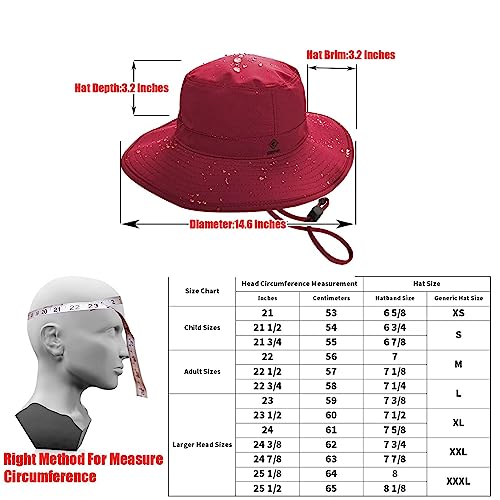 G Giepht 3 Inches Brim Xl Big Extra Large Head Size Water Repellent Spf Rain Bucket Floppy Sun Hat With Chin Strap String Pocket Rainproof Waterproof Hiking Walking Travel Outdoor Men And Women #TOP3