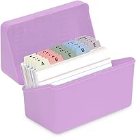 Vista 14 de H4D Tarjetero de índice de 3 x 5 con 100 tarjetas de índice a rayas pesadas y 25 divisores de plástico, rojo