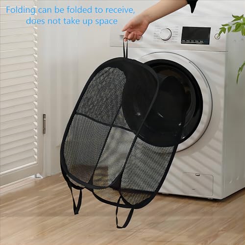 Saryocy collapsible laundry baskets pop up laundry hamper, mesh laundry basket suitable for laundry, hotel, travel, college dorms