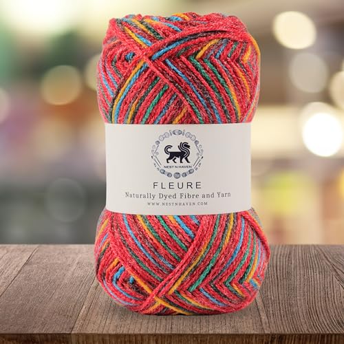 Image of Nestnhaven Acrowools Fleure Hand Knitting and Crochet Yarn. Pack of 1 Ball - 100gms. Shade no - NNHF (Multicolor20) | (300 Gm)