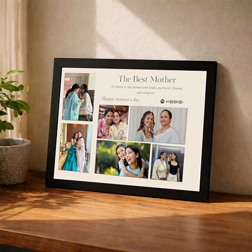 Image of Customized Photo Frame Wall Decor Spotify Gift For Mother Sister Wife Girlfriend and Friend, Personalized Women's Day and Mothers Day Photo Frame Gift For Home Living room Bedroom 23x32 cm