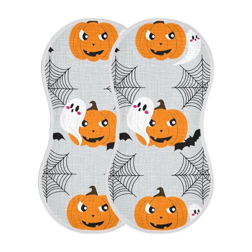 Baby Burp Cloths, Soft Absorbent Burping Cloths for Babies, Cotton Milk Spit Up Rags, Large Size for Newborns, Baby Boys and Girls (Spooky Ghosts)2