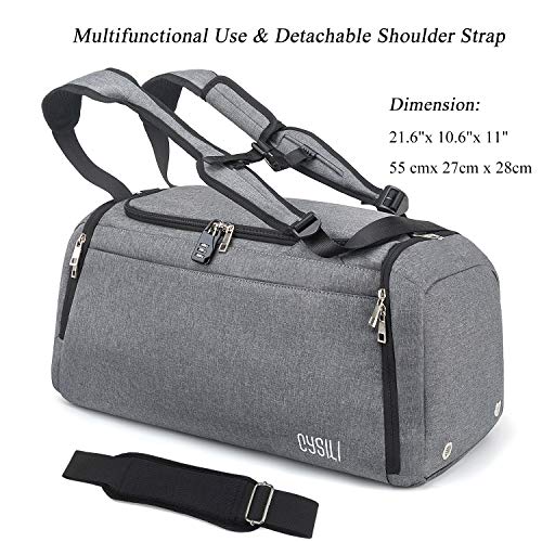 Sports Gym Bag with Shoes Compartment / Wet Pocket,42L Travel Duffel Bag with Shoulder Strap