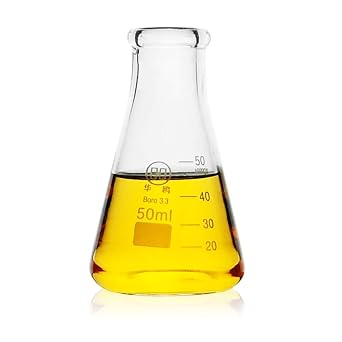 3Pcs 50ml, Glass Erlenmeyer Flask,Lab Conical Bottle Narrow Mouth